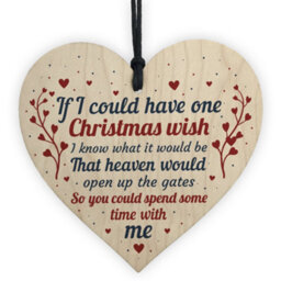 Red Ocean Christmas Bauble Memorial Heart Plaque For Mum Dad Nan Grandad Friend Tree Decoration