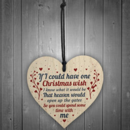 Red Ocean Christmas Bauble Memorial Heart Plaque For Mum Dad Nan Grandad Friend Tree Decoration - thumbnail 2