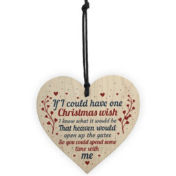 Red Ocean Christmas Bauble Memorial Heart Plaque For Mum Dad Nan Grandad Friend Tree Decoration - thumbnail 5