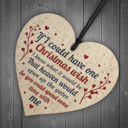 Red Ocean Christmas Bauble Memorial Heart Plaque For Mum Dad Nan Grandad Friend Tree Decoration - thumbnail 6
