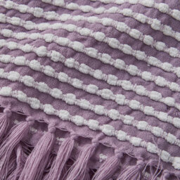 Catherine Lansfield Stab Stitch Embellished 125X150 Cm Blanket Throw Lilac - thumbnail 3