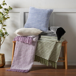 Catherine Lansfield Stab Stitch Embellished 125X150 Cm Blanket Throw Lilac - thumbnail 5