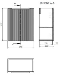 Affine 400mm Bathroom Cloakroom Vanity Unit Basin Sink Wall Hung Storage Fluted Black - thumbnail 5