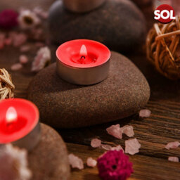 SOL 75Pk Fresh Berries Scented Tea Lights - Tea Lights Candles - Long Burning Hours Tealights - Scented Tea Light Candles, Red Candles - thumbnail 6