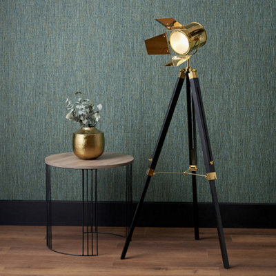 Pacific Lifestyle Living Room Corner Lamps Gold And Black Tripod Floor Lamp - image 1