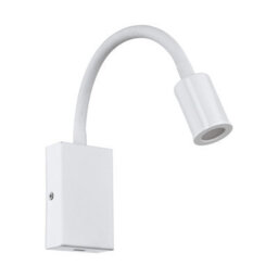 Stylish White Steel Led Wall Light With Rocker Switch And Bulb Included