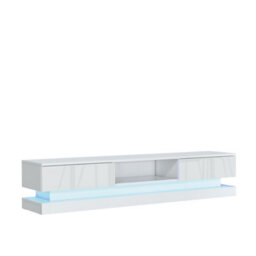 Creative Furniture Bloom Tv Unit 180Cm - White With Gloss Doors And Led Lights - thumbnail 8