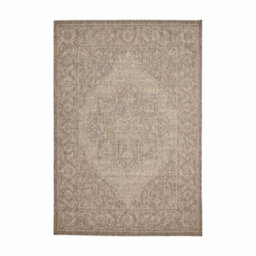 Melrose County Sisal Inspired Traditional Medallion Large Latte Non-Slip Area Rug 160/225Cm - thumbnail 5