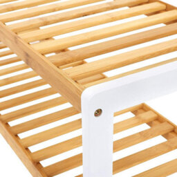 Songmics 2-Tier Shoe Rack Bamboo Shoe Organiser Storage Shelf Rack - thumbnail 5
