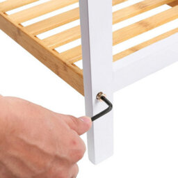 Songmics 2-Tier Shoe Rack Bamboo Shoe Organiser Storage Shelf Rack - thumbnail 6