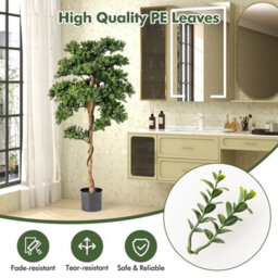 Gainoom Artificial Boxwood Topiary Tree Faux Potted Plants W/ Fade-Resistant Pe Leaves - thumbnail 9