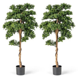 Gainoom Artificial Boxwood Topiary Tree Faux Potted Plants W/ Fade-Resistant Pe Leaves - thumbnail 1