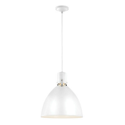 Stylish 1 Bulb Ceiling Pendant Light In Flat White And Chrome Finish With 8W Led Bulb