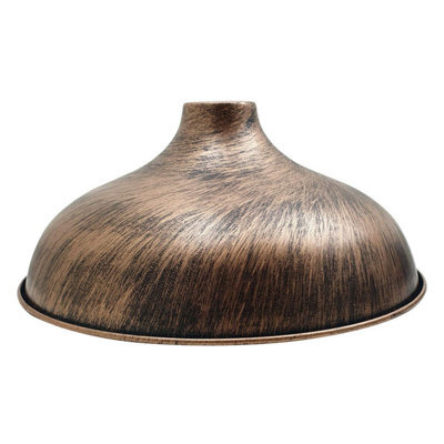 Vintage Country Barn Style Pendant Lamp Shade Brushed Copper Metal, Easy Fit No Wiring - image 1