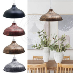 Vintage Country Barn Style Pendant Lamp Shade Brushed Copper Metal, Easy Fit No Wiring - thumbnail 6