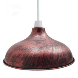 Vintage Country Barn Style Pendant Lamp Shade Brushed Copper Metal, Easy Fit No Wiring - thumbnail 5