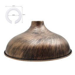 Vintage Country Barn Style Pendant Lamp Shade Brushed Copper Metal, Easy Fit No Wiring - thumbnail 2