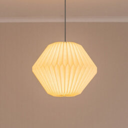 Valuelights Astrid Geometric Origami Hexagon Paper Pleated Easy Fit Lamp Shade (D)39.5Cm - thumbnail 1