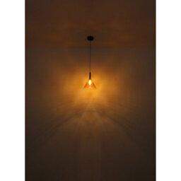 Luminosa Lighting Luminosa Lopusa Globe Slim Pendant Ceiling Light Matt Black Amber Glass Shade 1X G9 - thumbnail 5