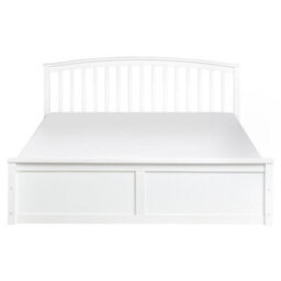 Beliani Ottoman Bed Pine Wood Clarbec 160 X 200 Cm (Eu King Size) White - thumbnail 6
