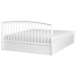 Beliani Ottoman Bed Pine Wood Clarbec 160 X 200 Cm (Eu King Size) White - thumbnail 7