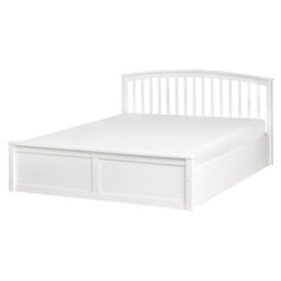 Beliani Ottoman Bed Pine Wood Clarbec 160 X 200 Cm (Eu King Size) White - thumbnail 5