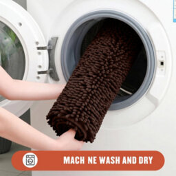 Moonlight Bedding Plush Chenille Bathroom Floor Mat Non-Slip Quick-Dry Absorbent Bathroom & Doorway Shower Rug Brown 60X90 Cm - thumbnail 5