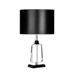 Orsina Crystal Accent Black Table Lamp, Bedside Lamp With Chrome Stem, Stylish Night Light, Desk Lamp  For Office