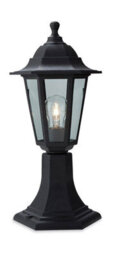 Luminosa Lighting Luminosa Malmo 1 Light Pedstal Lantern - Pillar Black Resin Ip44, E27
