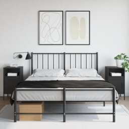 Berkfield Bedside Cabinets 2 Pcs Black 36X39X68 Cm Steel - thumbnail 1