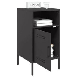 Berkfield Bedside Cabinets 2 Pcs Black 36X39X68 Cm Steel - thumbnail 4