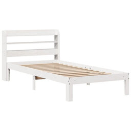 Berkfield Bed Frame With Headboard Without Mattress White 100X200 Cm - thumbnail 3