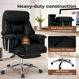 Levede Executive Office Chair Wide Spring Cushion Recliner Footrest - thumbnail 8