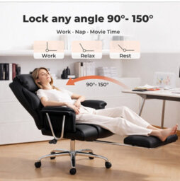 Levede Executive Office Chair Wide Spring Cushion Recliner Footrest - thumbnail 7