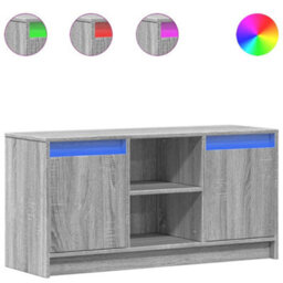 Berkfield Sturdy Tv Cabinet With Led Grey Sonoma 100X34X50 Cm Engineered Wood - thumbnail 1