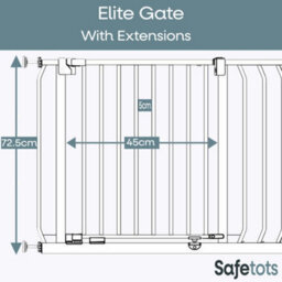 Safetots Elite Pressure Safety Gate, 188Cm - 197Cm, Matt Black, Pressure Fit Stair Gate - thumbnail 3