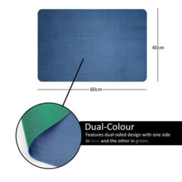 Nicoman Reversible Dual-Colour Blue/green Pvc Anti Slip Shower Mat Bath Mat - Rectangular 60X40 Cm - thumbnail 2