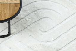 RugsX Curvy White 11 Curves Washable Rug, Structured, Embossed, Plush  140X190 Cm - thumbnail 5