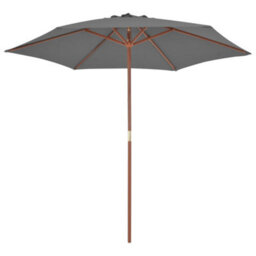 Berkfield Elegant Outdoor Parasol With Wooden Pole 270 Cm Anthracite - thumbnail 1