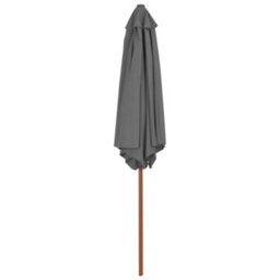 Berkfield Elegant Outdoor Parasol With Wooden Pole 270 Cm Anthracite - thumbnail 3