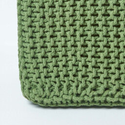 Homescapes Forest Green Cube Cotton Knitted Pouffe Footstool - thumbnail 4