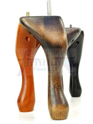 L&F Queen Anne Wooden Legs Black Washed 150mm High Set Of 4 Replacement Furniture Feet Chairs Sofas Footstools M10 (10mm) - thumbnail 8