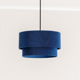 Valuelights Mason Ruched Crinkle Blue Fabric Two Tier Ceiling Floor Table Lamp Shade (D)31Cm