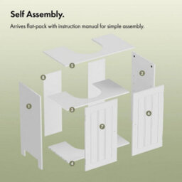 Under Sink Bathroom Cabinet, White Under Sink Storage Unit - thumbnail 6