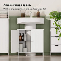 Under Sink Bathroom Cabinet, White Under Sink Storage Unit - thumbnail 3
