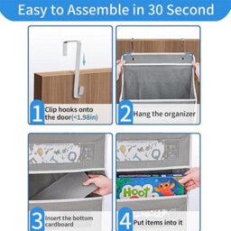 Over The Door Hanging Organiser Space Saving 5 Pockets Wardrobe Toys Storage New - thumbnail 3