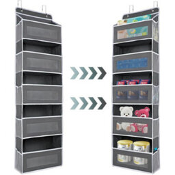 Over The Door Hanging Organiser Space Saving 5 Pockets Wardrobe Toys Storage New - thumbnail 1