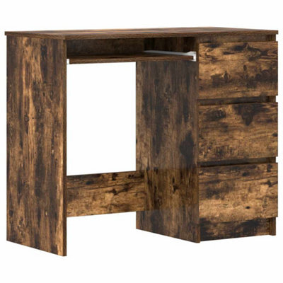 Berkfield Modern Desk Smoked Oak 90X45X76 Cm Engineered Wood
