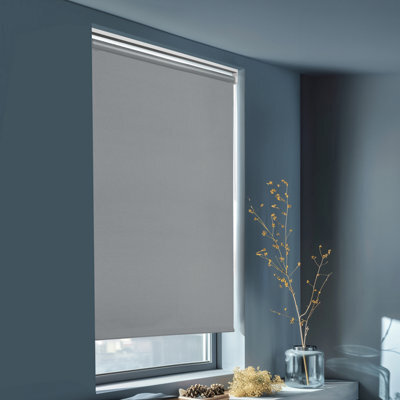 GoodHome Boreas Corded Concrete Grey Blackout Roller Blind (W)90Cm (L)180Cm - image 1