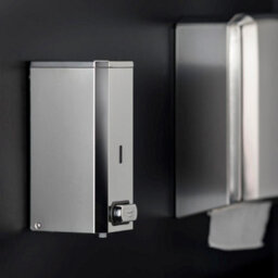 Cosmic Wall Mounted Soap Dispenser, Big Capacity 1,5L, Manual Soap Pump, Stainless Steel, Architect Collection - thumbnail 4